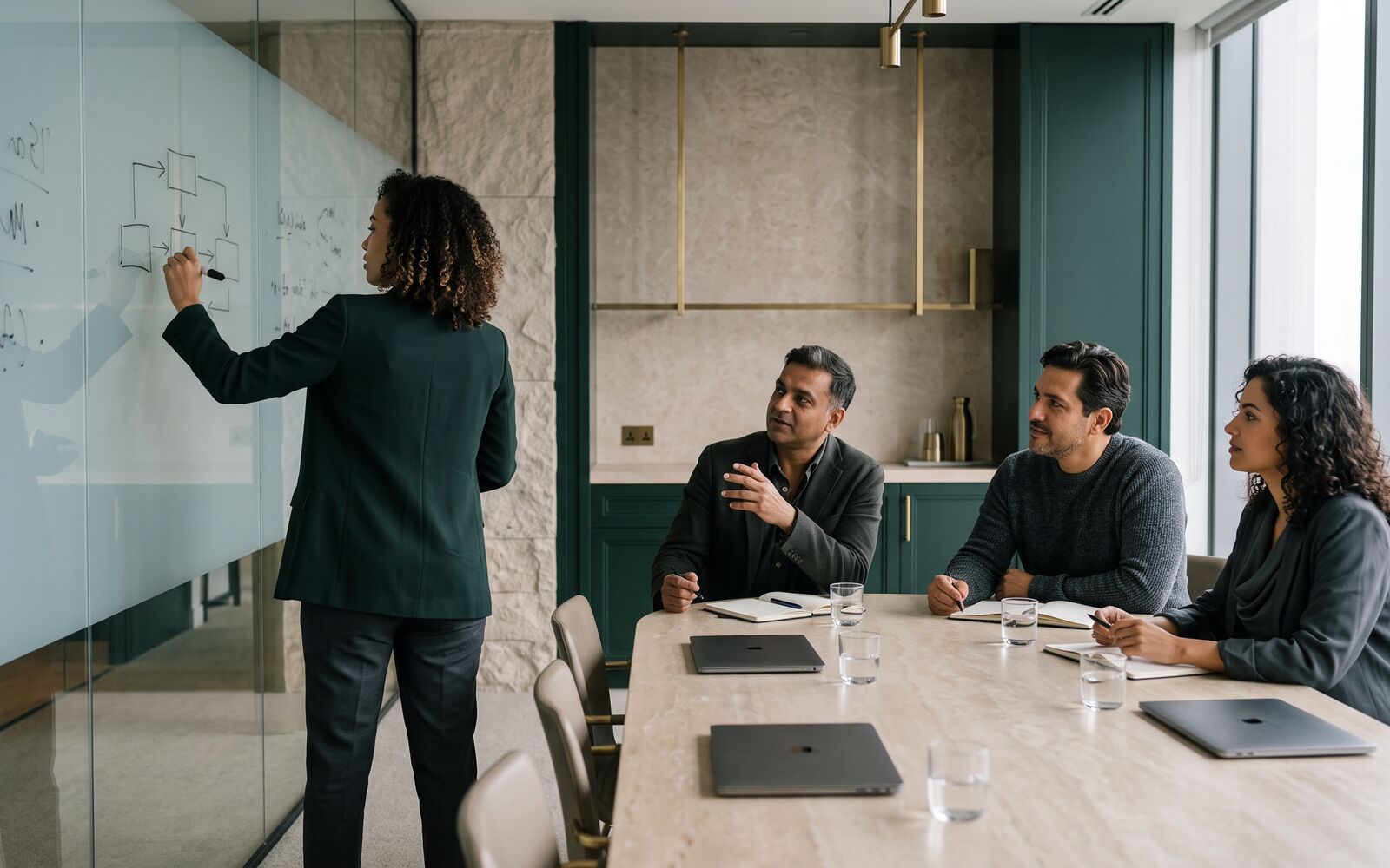 A leadership team in discussion