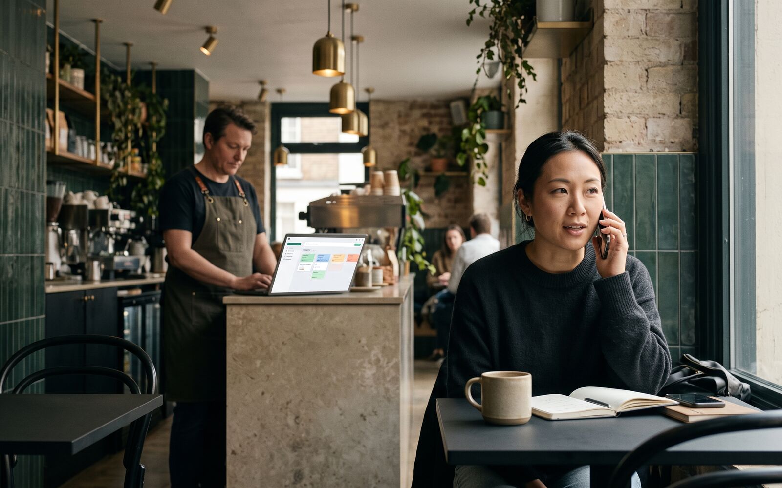 A customer call answered by an AI agent