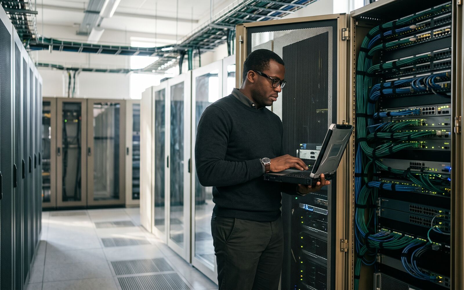 A network and server room